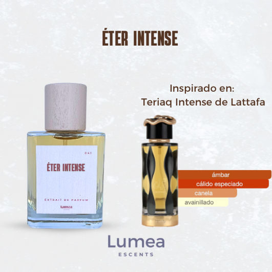 Éter intense (inspirada en: Teriaq intense de Lattafa)