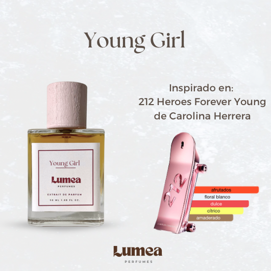 Young girl (Inspirado en:  212 Heroes Forever Young de Carolina Herrera)