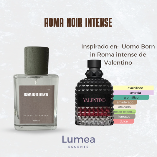 Roma Noir Intense (inspirada en: Uomo Born in Roma intense de Valentino )