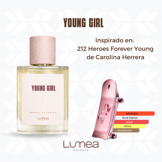 Young girl (Inspirado en:  212 Heroes Forever Young de Carolina Herrera)
