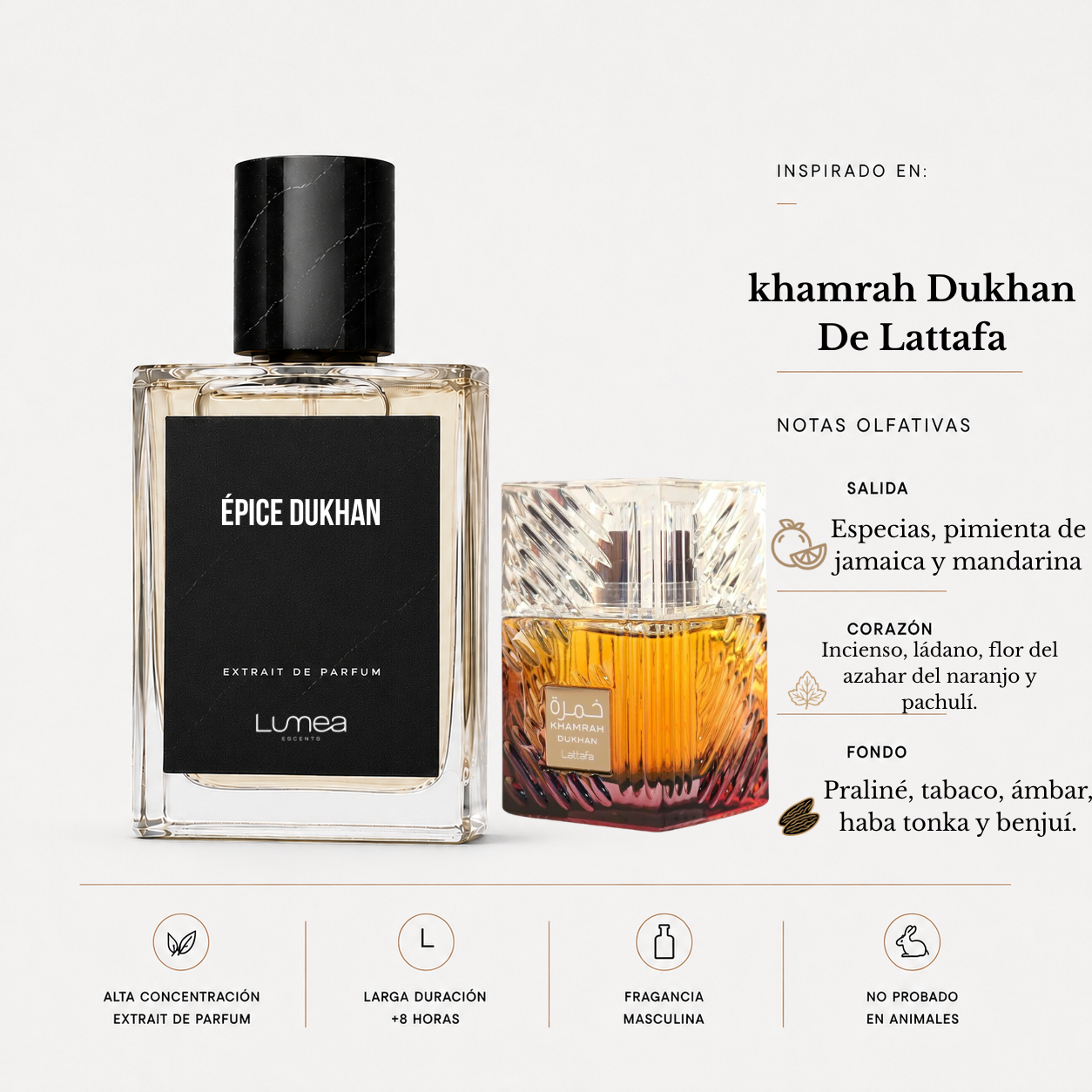 Épice Dukhan (Inspirado en: Khamrah Dukhan Lattafa)