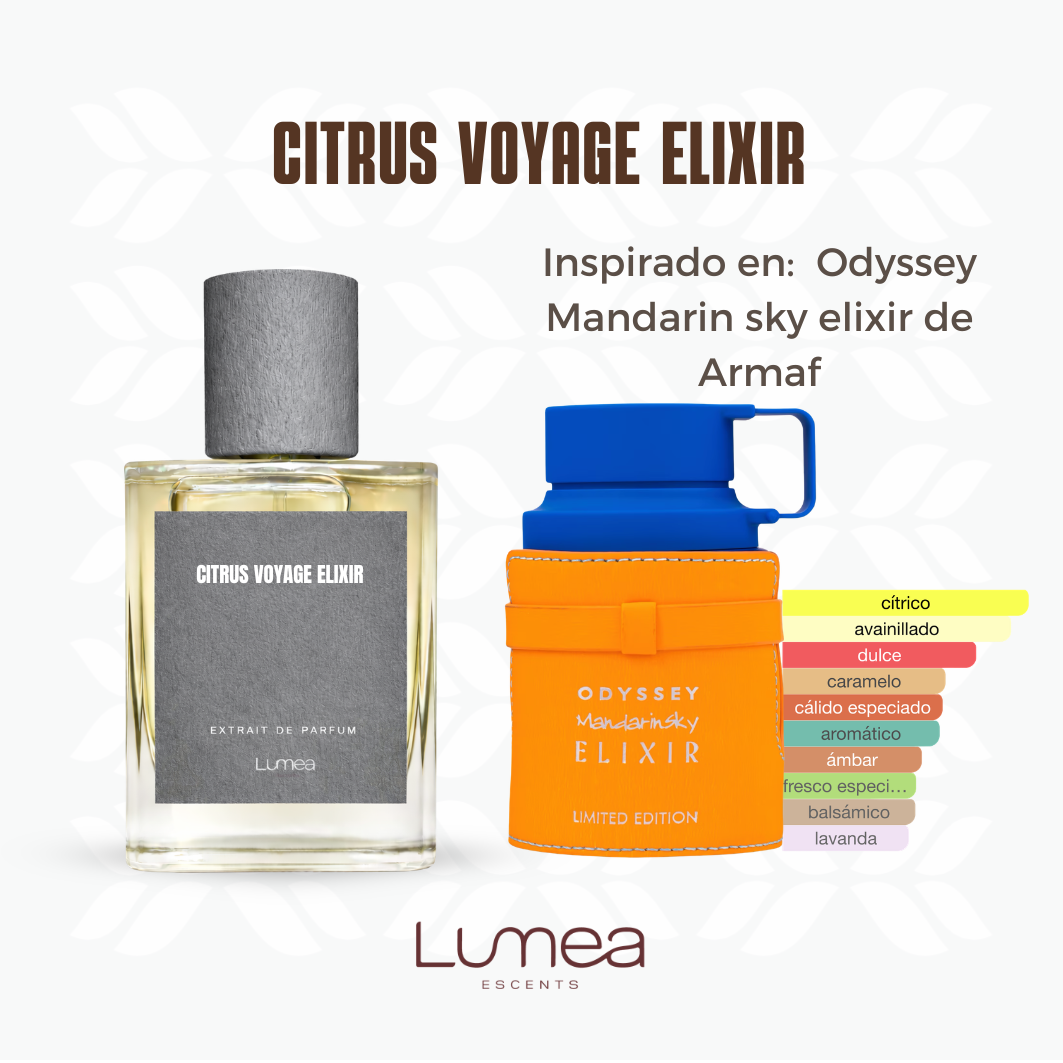Citrus voyage elixir (Inspirado en:  Odyssey Mandarin sky elixir de Armaf )