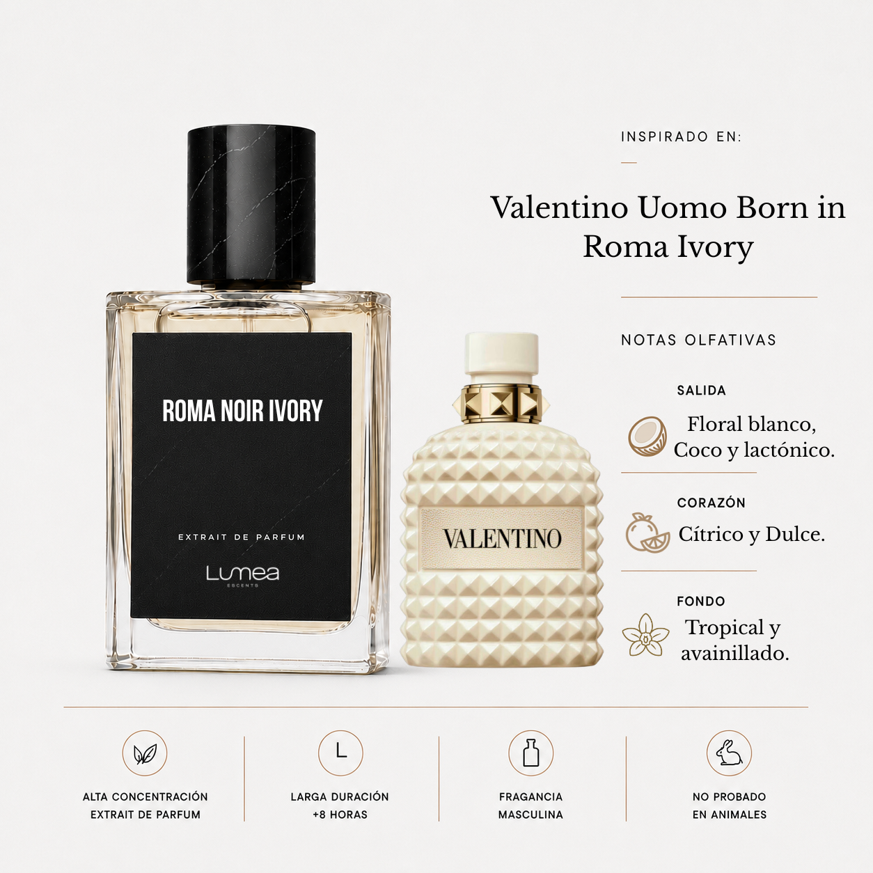 Roma Noir Ivory (inspirada en: Valentino Uomo Born in Roma Ivory de Valentino )