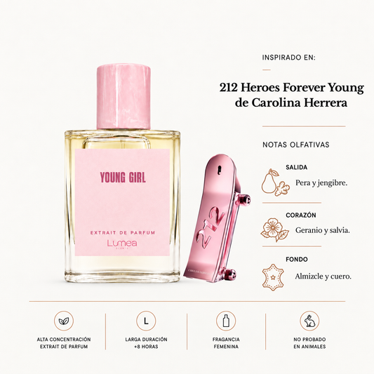 Young girl (Inspirado en:  212 Heroes Forever Young de Carolina Herrera)
